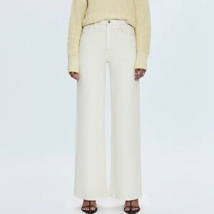 Pistola Lana High Rise Ultra Wide Leg Jeans Cream Size 26